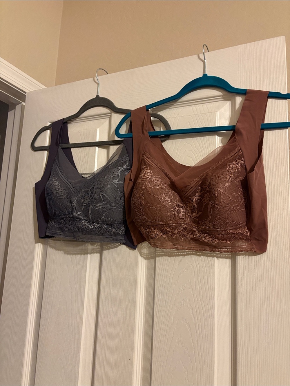 2 Lace-Trim Soft Bralette -